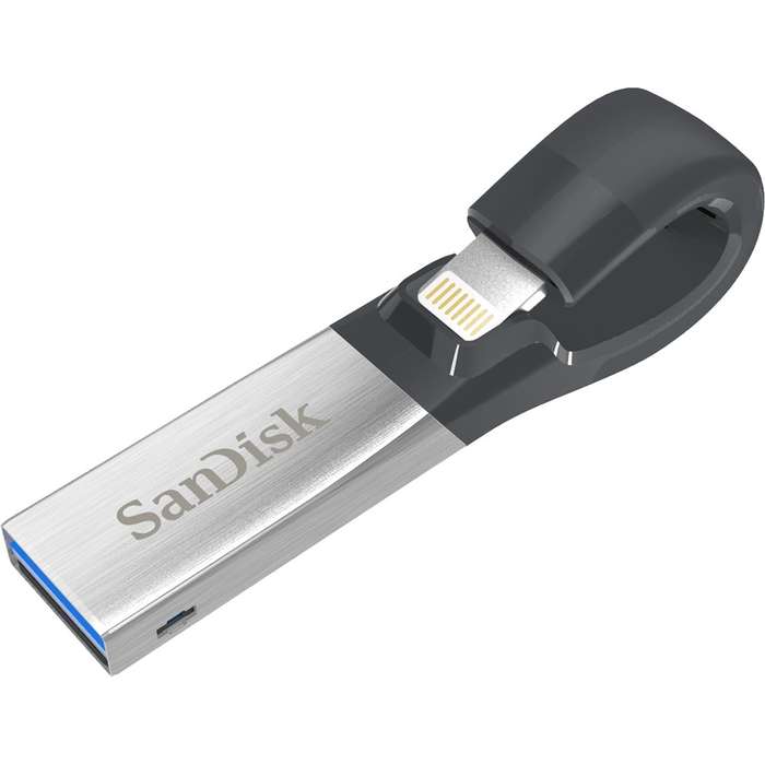 SanDisk 32 GB iXpand USB Flash Drive for iPhone/iPad- Black / Silver (SDIX30C-032G-GN6NN) - SanDisk