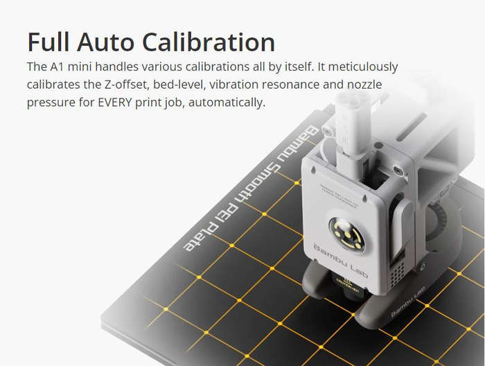 Bambu Lab A1 Mini 3D Printer - Compact- High-Precision- and Fast Printing with 180x180x180mm Buil...