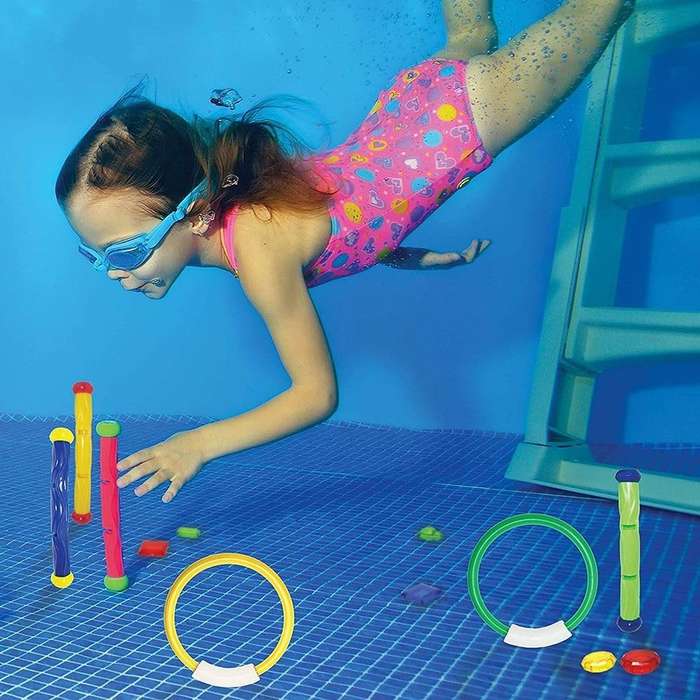 18 Piece Diving Pool Toys Set for Kids - Underwater Swimming Games & Training Fun