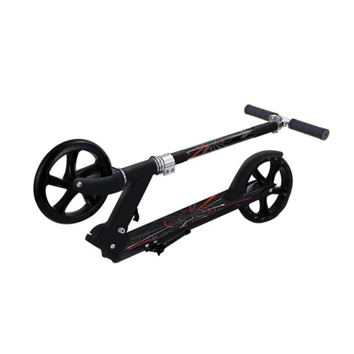 Foldable Aluminum Scooter with Adjustable Handlebar & PU Wheels Black