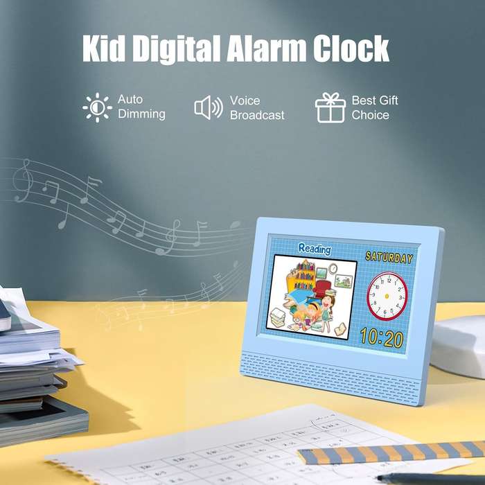 Kids Digital Alarm Clock - Available in Various Colours Light Green