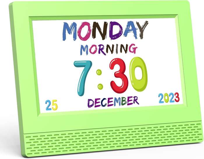 Kids Digital Alarm Clock - Available in Various Colours Light Green