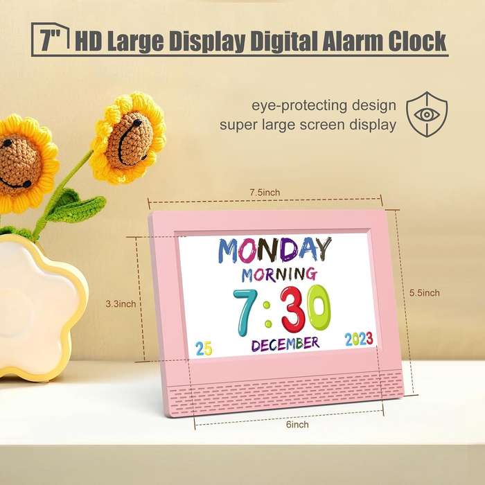 Kids Digital Alarm Clock - Available in Various Colours Light Green
