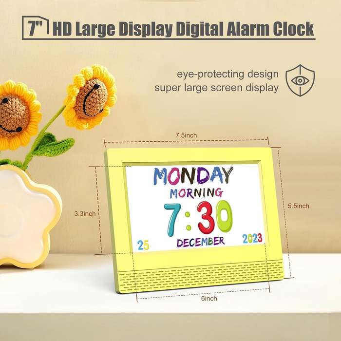 Kids Digital Alarm Clock - Available in Various Colours Light Green