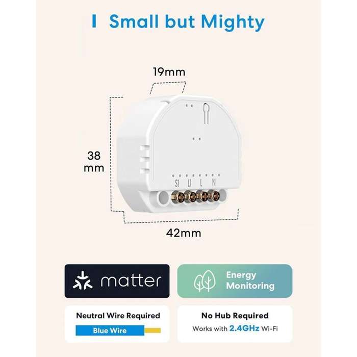 Meross Matter Smart in-Wall Switch - MSS815MA