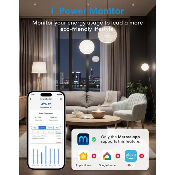 Meross Matter Smart in-Wall Switch - MSS815MA