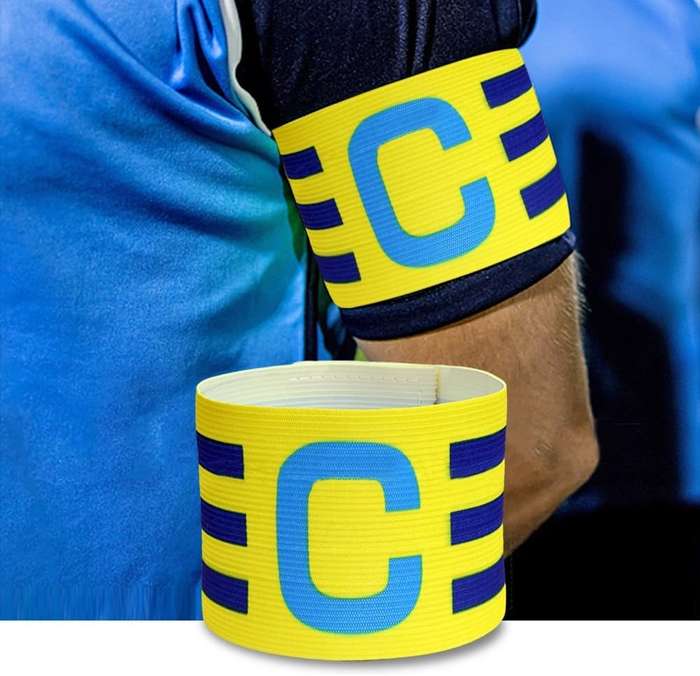 Striped Captain's Armband with Velcro Fastener - Available in Various Colours Royal Blue
