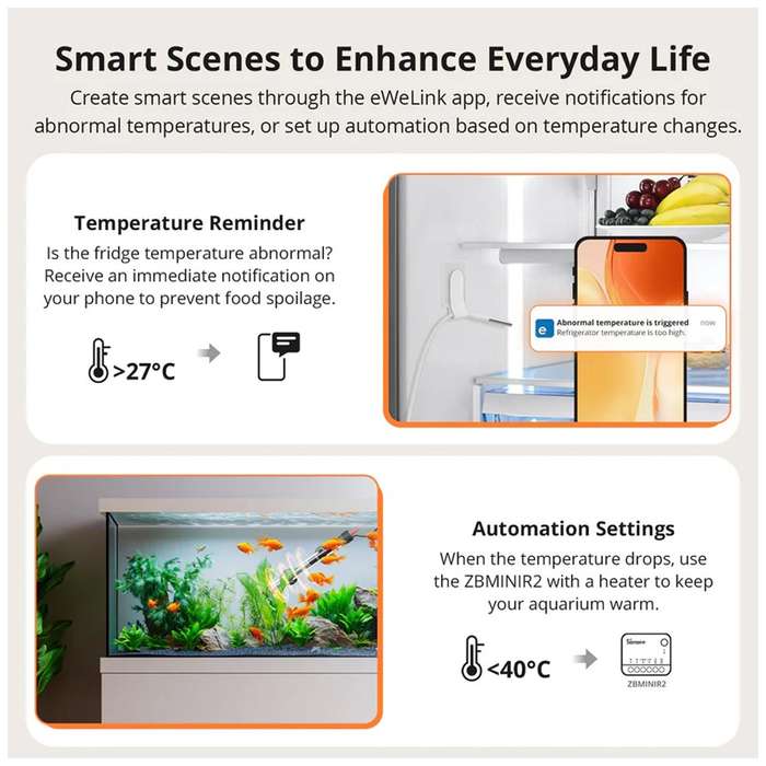 SONOFF SNZB-02LD IP65 Zigbee LCD Smart Thermometer (Probe Version)
