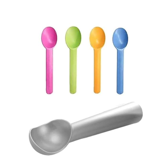 Ninja Creami NC500 Pint Containers and Lids with Spoons (Set of 4) - Includes Ice-Cream Scoop