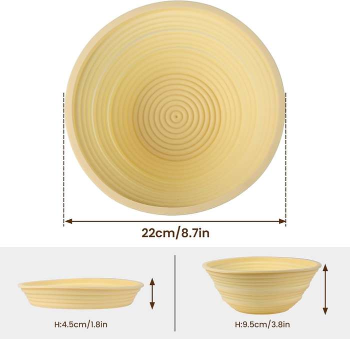 Silicone Sourdough Proofing Basket | 9 Round Collapsible | Food-Grade - Non-Stick & Oven-Safe