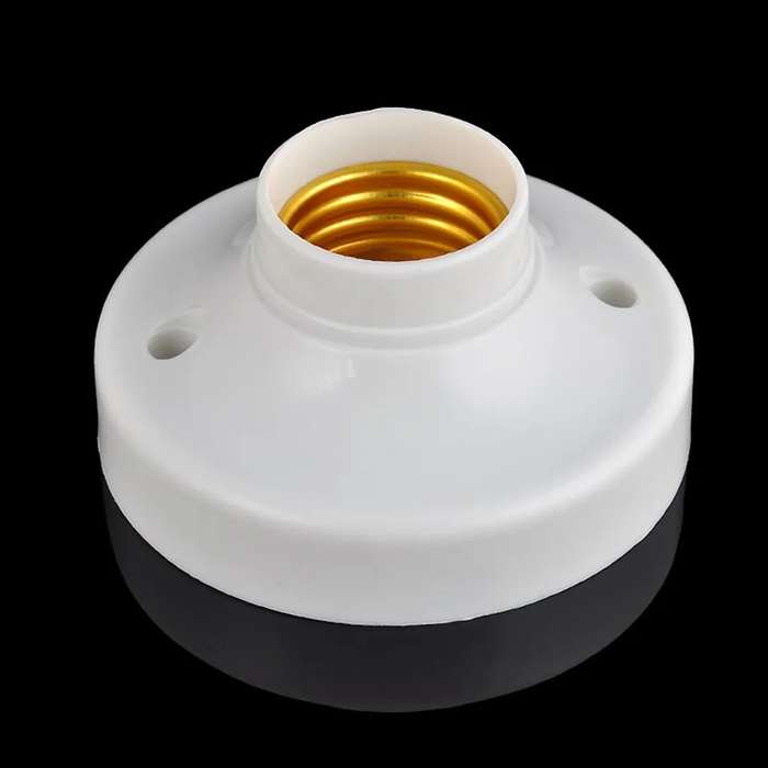 E27 Lamp Base  Durable White Plastic Light Socket Base