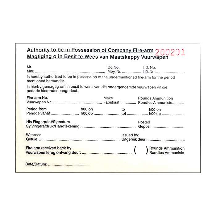 Firearm Permit Book - GICS