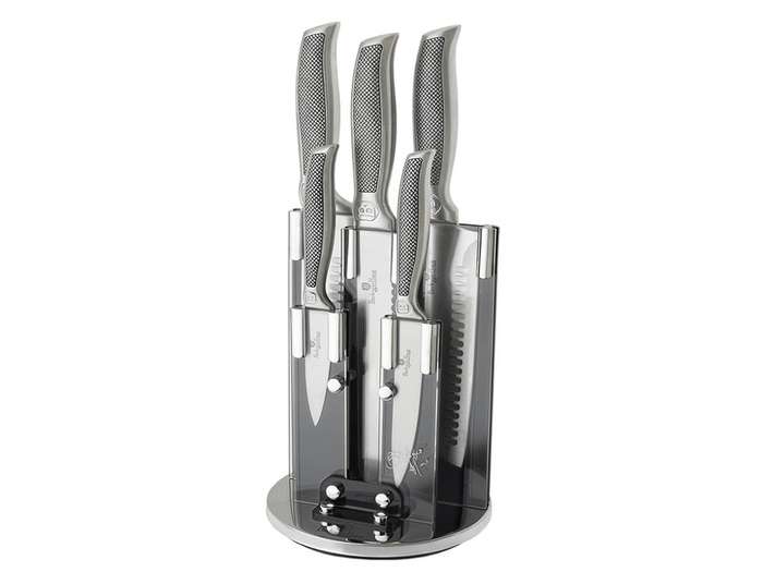 Berlinger Haus - 5 Pieces Stainless Steel Kikoza Collection Knife Set with Stand - (PLEASE READ)