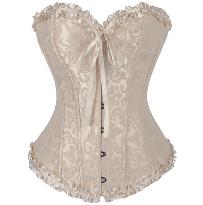 Gothic Brocade Corset Ivory, Brocade Corset Ivory, Brocade Corset, #N5181