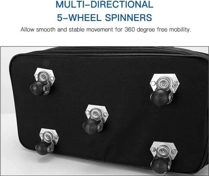 3Layer Suitcase Bag Foldable Rolling Luggage Bag  (Black)