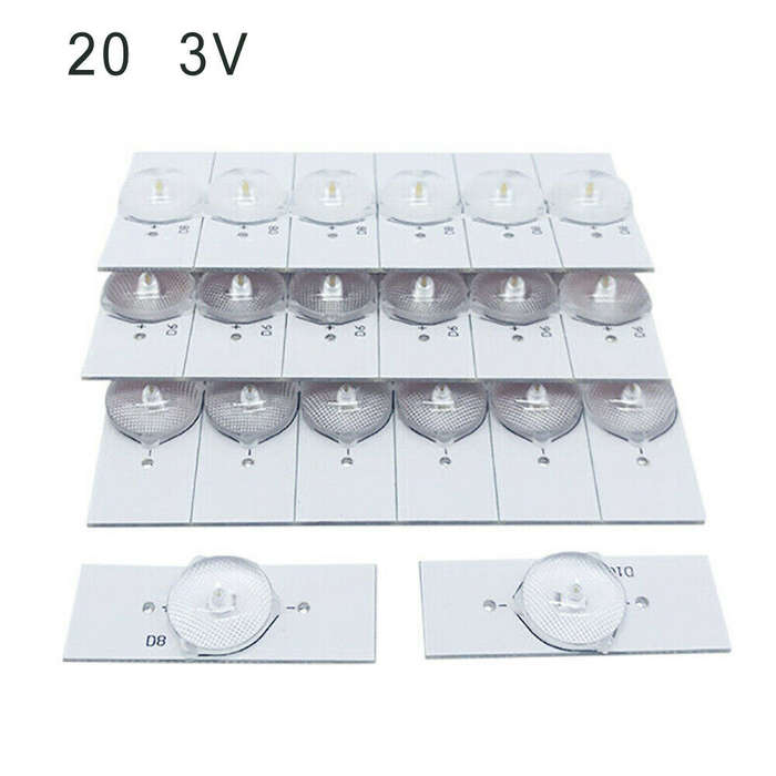 20 pcs 3V 1W SMD Lamp Beads with Optical Lens Filter for 32-65 inch LED TV Repair