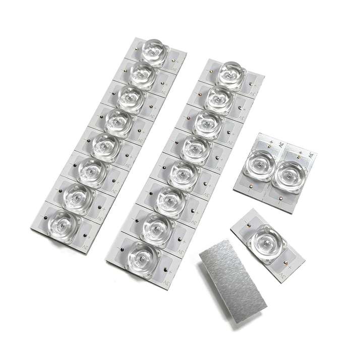 Universal 3V 2W SMD Lamp Bead with Concave Lens Diffuser for LED TV Repair 20pcs