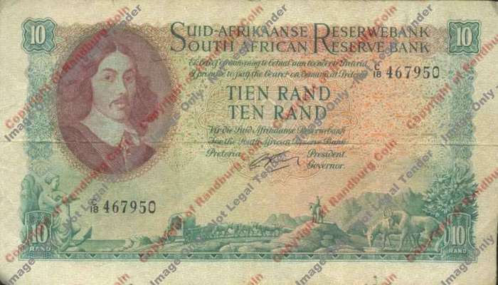 *#* G RISSIK - 1st Issue - 10 Rand Afr/Eng - VF *#*