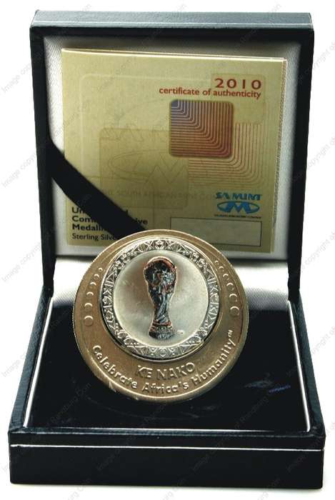 *#*Silver 1oz FIFA 2010 SA World Cup Rotating Medallion *#*