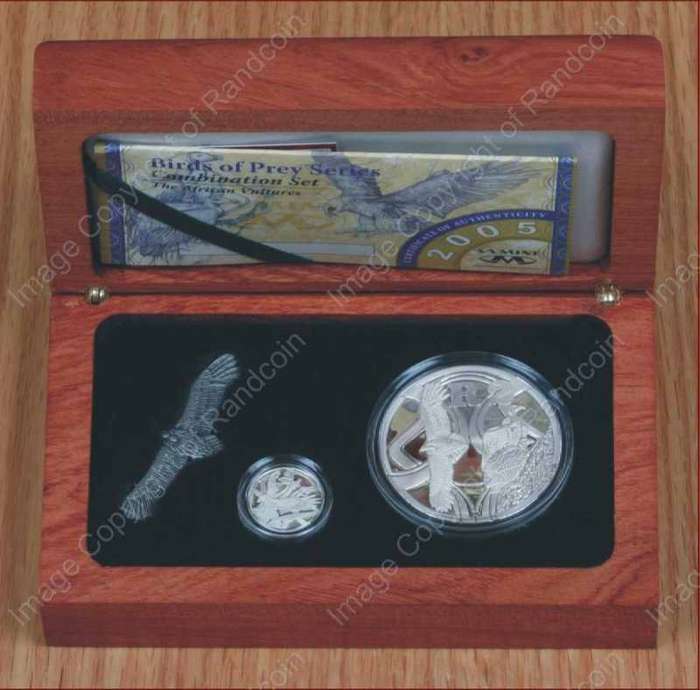 *#* 2005 Silver Combo Set Proof Vultures in Wooden Box Mintage 767 *#*