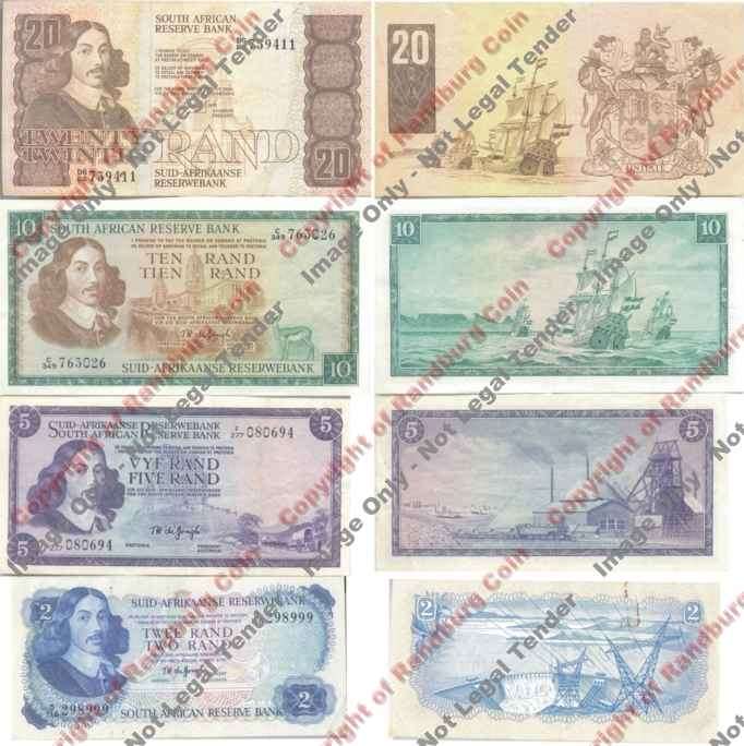 *#* 4 x South Africa Bank notes - as per images *#*