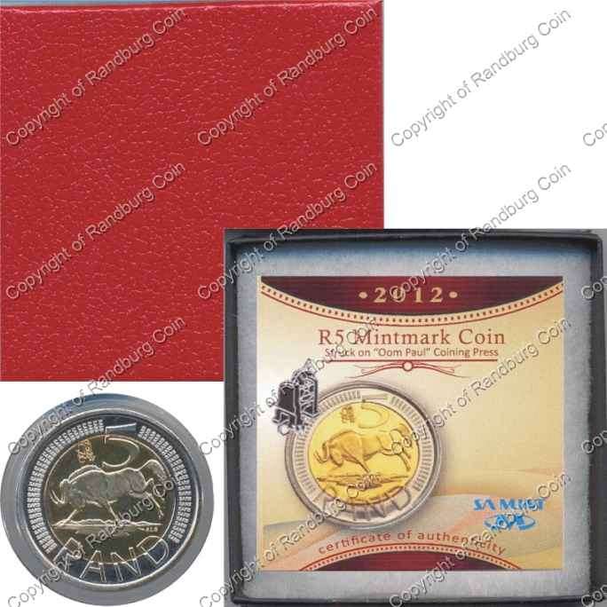 *#* SA 2012 Bi-Metal Unc. R5 Oom Paul Mint Mark! Mintage 1 740 *#*