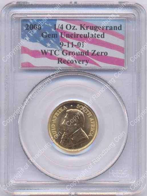 *#* 2000 1/4 oz Krugerrand WTC Ground Zero Recovery PCGS Slabbed Gem Uncirculated *#*
