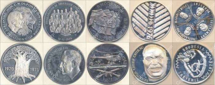 *#* Rhodesia History Silver Medallions Set Vol 1-5 *#*
