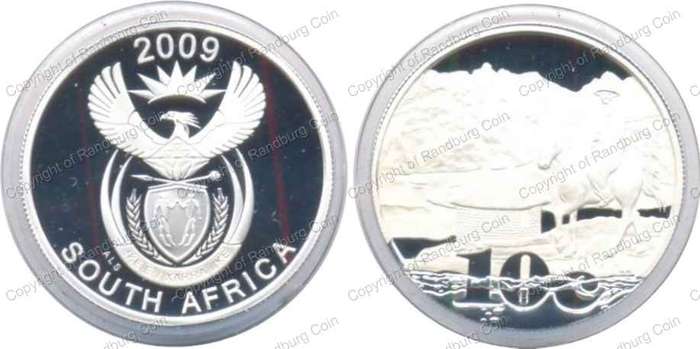 *#* 2009 Silver 1/2oz Maloti Drakensberg Proof 10 cent - Mintage 335 coin only handled capsule*#*