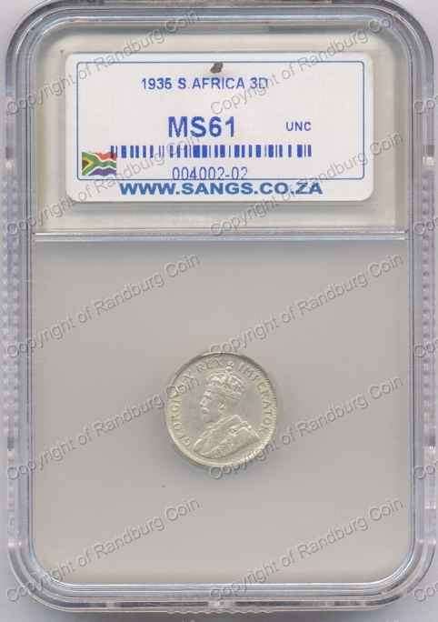 *#* 1935 SILVER TICKEY SANGS SLABBED MS 61 *#*