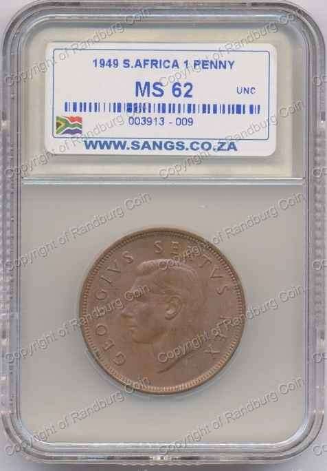 *#* 1949 PENNY SANGS SLABBED MS 62 *#*