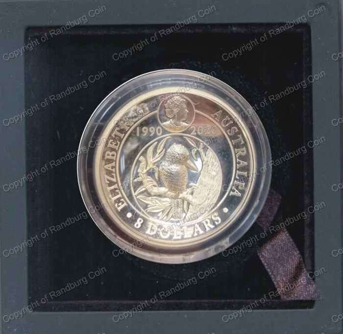 *#* Australia 2020 - 5 oz Kookaburra (30th year) Pure Silver $8 - handled *#*