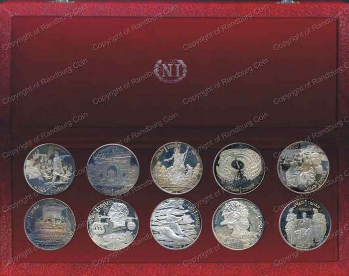 *#* Tunisia 1969 - Silver Proof 1 Dinars (NI) Set of coins *#*