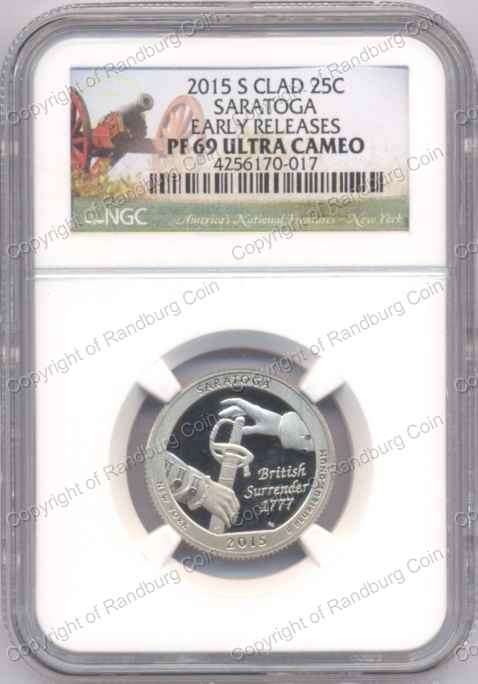 *#* USA 2015-s Proof Quarter Dollar - Saratoga PF 69 Ultra Cameo Early Releases *#*