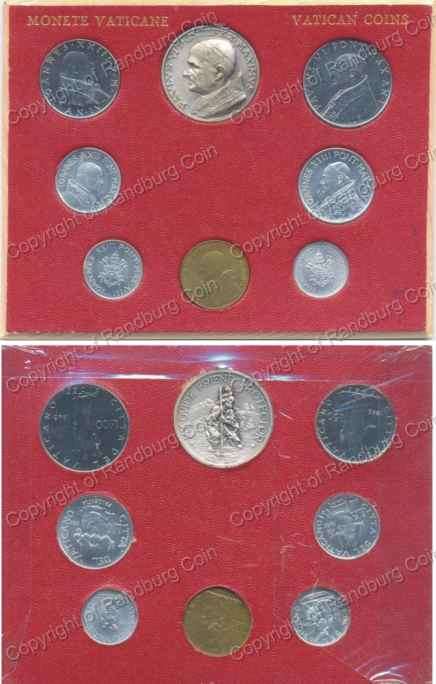 *#* Vatican City 1963 Coins Set containing a silver plated medallion *#*