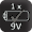 1 9V Battery (included)