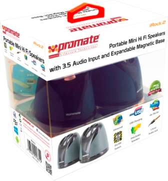 Promate Irock.2 Portable Mini Hi Fi Speakers with
