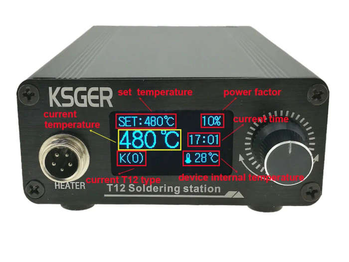 KSGER T12 Soldering Station Quick Heat STM32 OLED Temperature Controller 4pcs