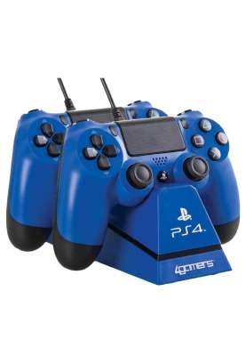 Dualshock 4 DS4 4Gamers Controller Dual Charger Stand BLUE