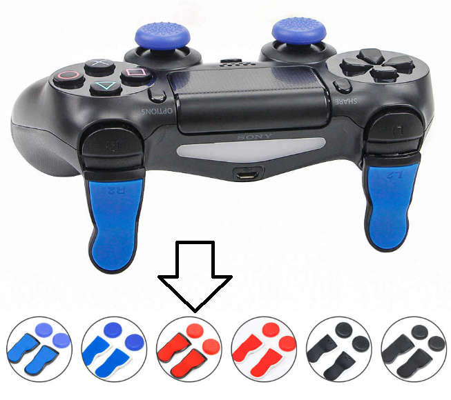 PS4 DS4 Extended L2 / R2 FPS Trigger Cap Pro Red