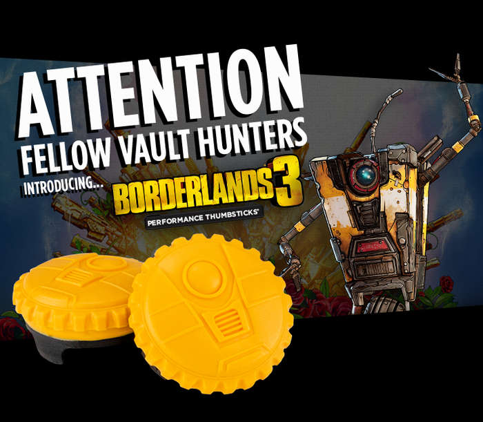 Xbox One Controller Raised Thumbsticks FPS Borderlands 3 Claptrap Analog Extenders Atomic Yellow