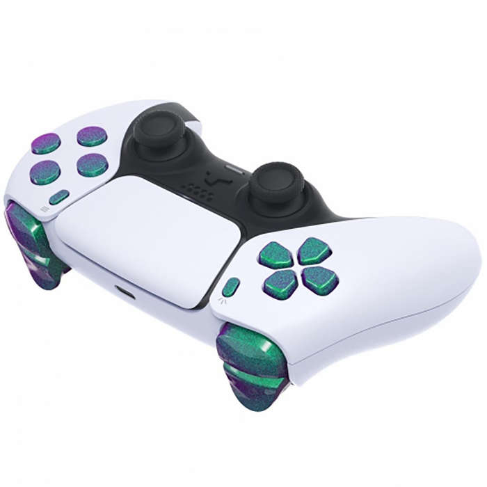 PS5 Dualsense Button Set Glossy Chameleon Green Purple