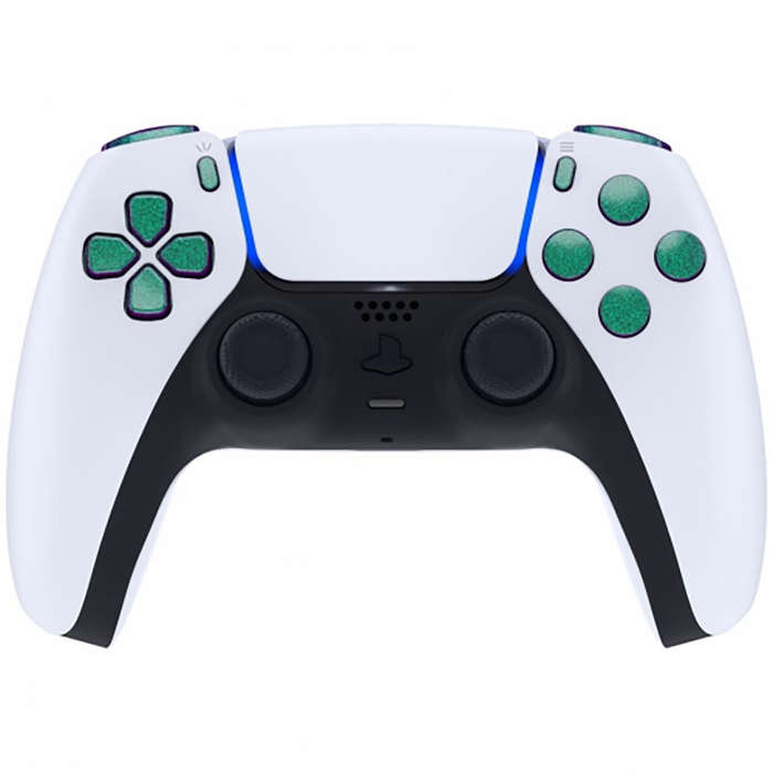 PS5 Dualsense Button Set Glossy Chameleon Green Purple