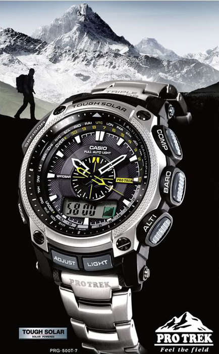 時計 CASIO Protrek PRG-500T TITANIUM Stop Watches - CASIO PROTREK TITANIUM PATHFINDER TOUGH SOLAR