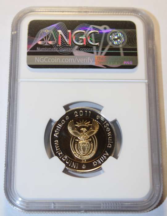 2011 5 RAND 90th ANNIVERSARY - RARE NOT SILVER CROWN NGC GRADED PF69 UC