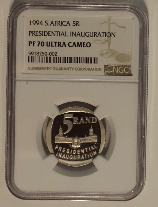 1994 5 RAND PRESIDENTIAL INAUGURATION  NGC GRADED PF70 UC