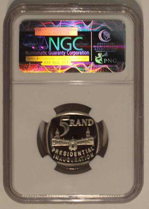 1994  5 RAND PRESIDENTIAL INAUGURATION  NGC GRADED PF69 CAMEO