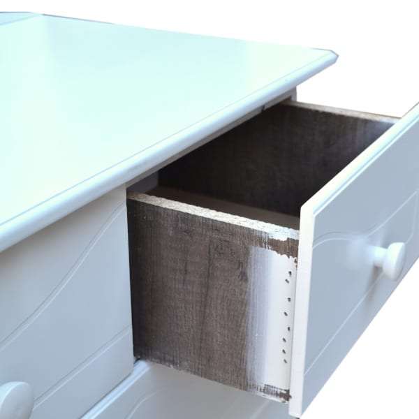 7 Drawer Chest Of Drawers - Assembled - Raised - White Wood