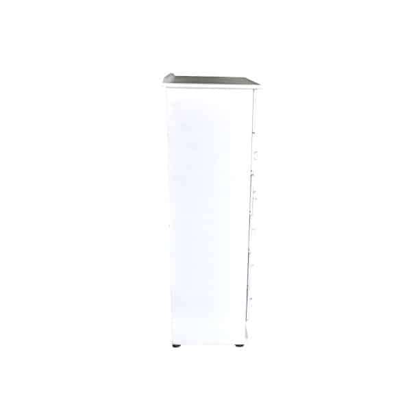 7 Drawer Chest Of Drawers - Assembled - Raised - White Wood