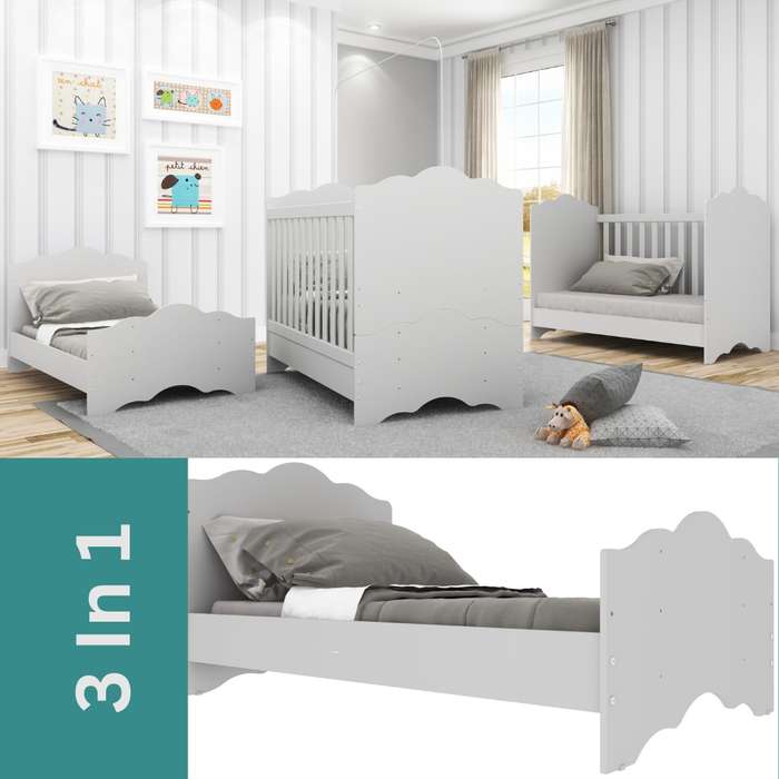 Baby Cot Crib Cot 3 in 1 Cloud